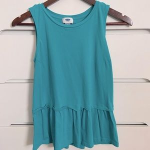 Teal peplum tank top